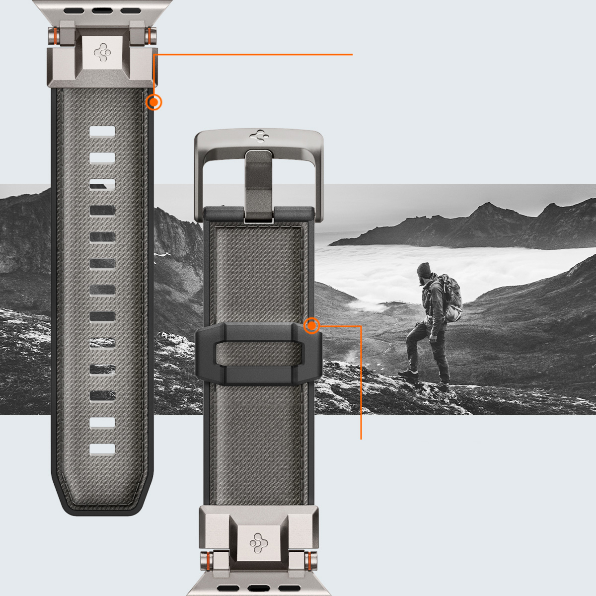 Pasek Spigen DuraPro Armor Band do Apple Watch 49/46/45/44 mm, szary